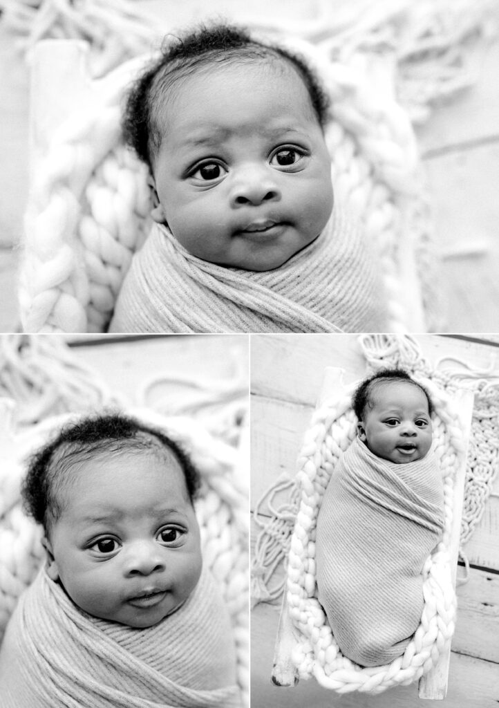 Newborn photography lifestyle session newborn in bassinet in studio in Tampa Bay, Florida Nadine B Photography 