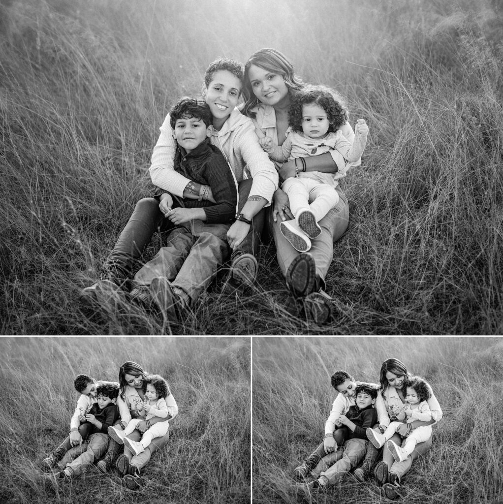 Family photography golden hour session family in field in Tampa Bay, Florida Nadine B Photography