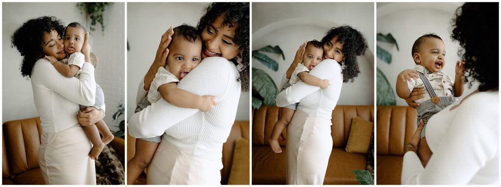 Joyful moments with mom and son at springhill florida photography studio