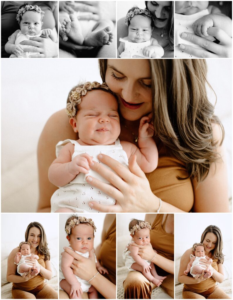 Newborn baby girl and her happy family at springhill florida photography studio