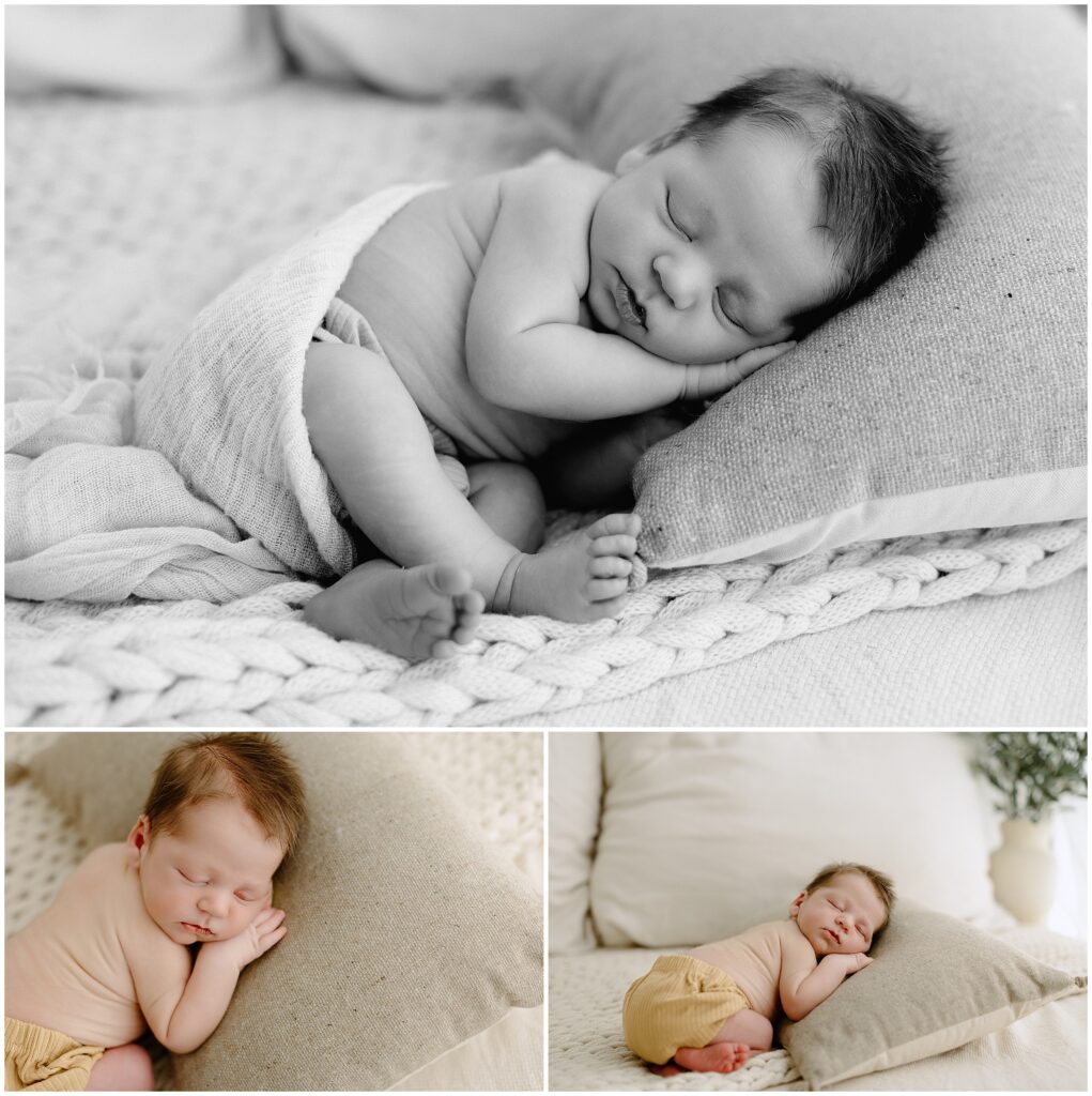 Sleeping baby during a newborn photo shoot in Spring Hill, FL studio