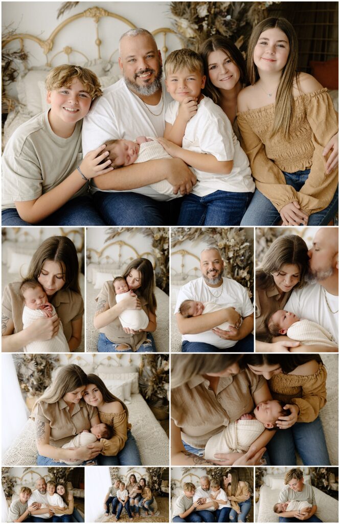 Happy family moments with a newborn baby in a relaxed Spring Hill, FL photography session