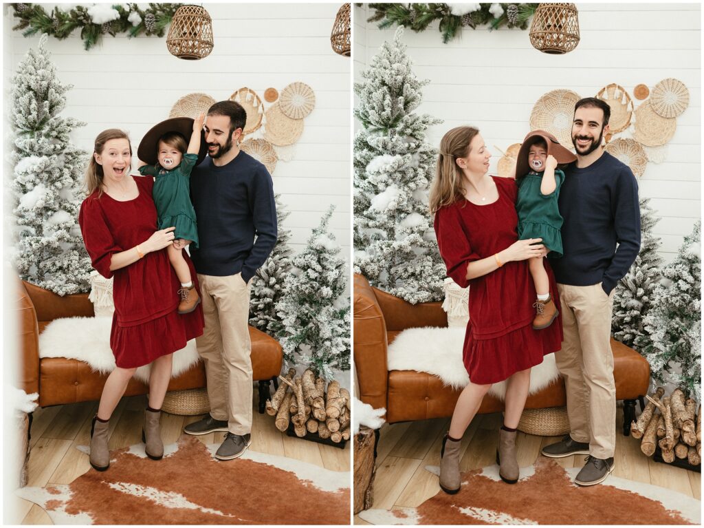 Mom and daughter smiling during their Tampa holiday photo session