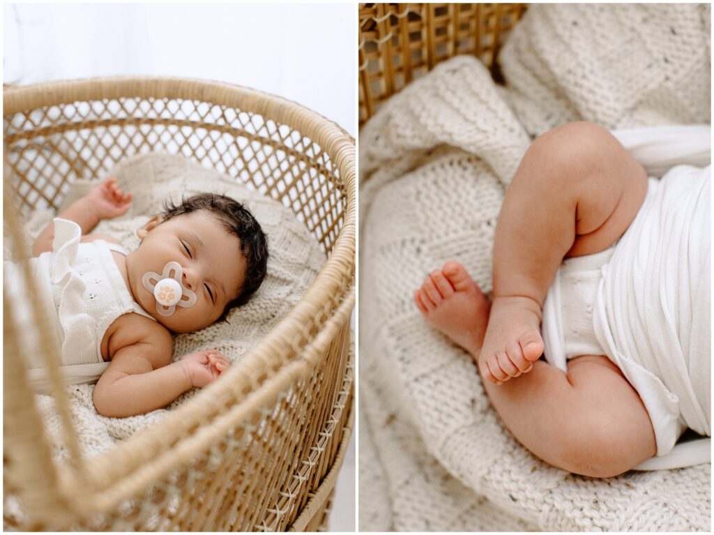 Sleeping details of newborn baby girl newborn session at Spring Hill Studio in Florida